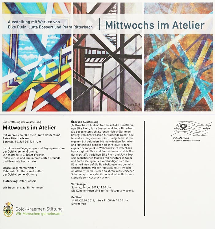 Einladung Mittwochs im Atelier 2019 in Frechen